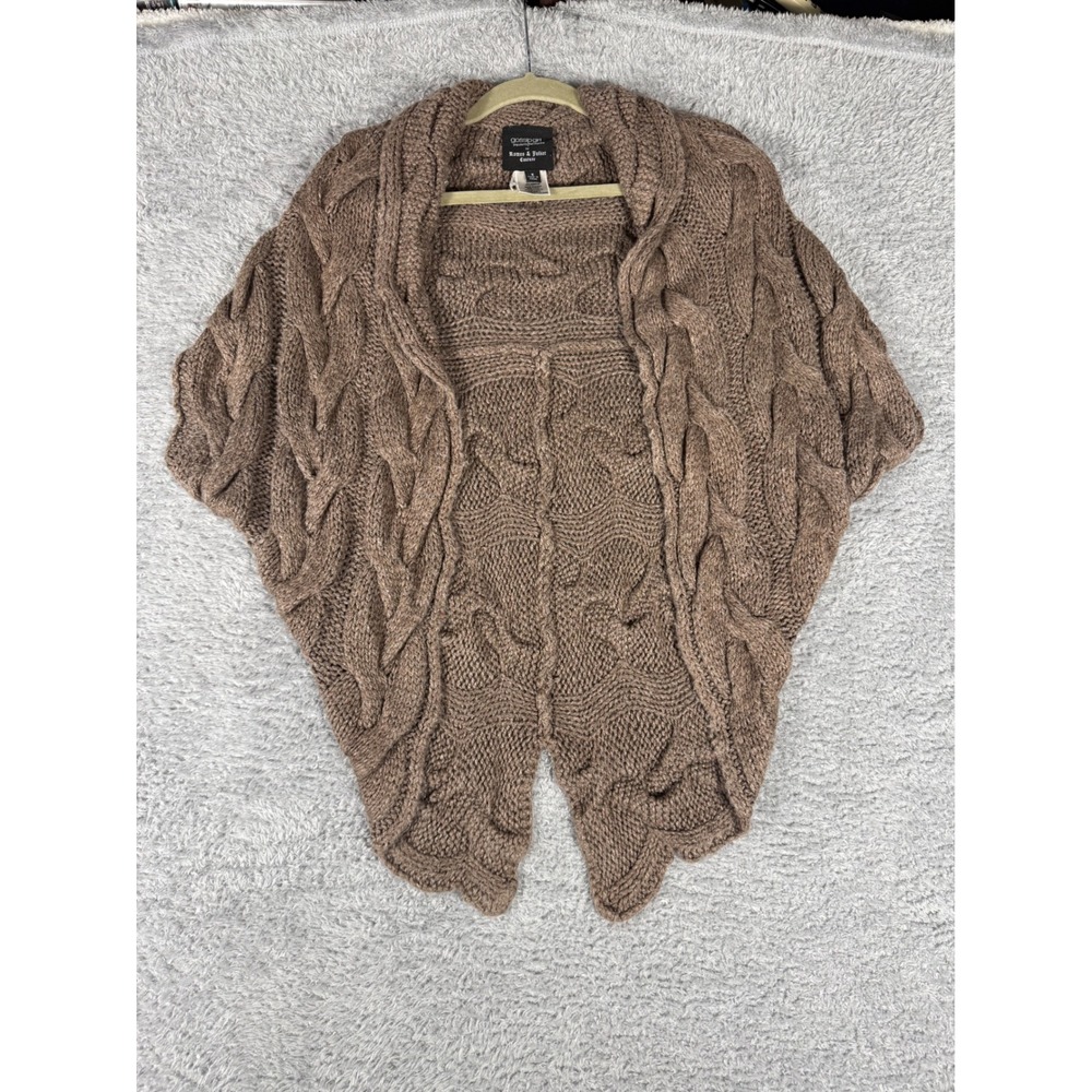 Gossip Girl Romeo & Juliet Couture Shrug Womens S Brown Y2K Cable Knit Boho